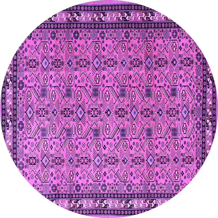 Round Machine Washable Persian Purple Traditional Area Rugs, wshtr1122pur