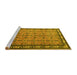 Sideview of Machine Washable Persian Yellow Traditional Rug, wshtr1122yw