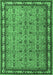 Machine Washable Persian Emerald Green Traditional Area Rugs, wshtr1122emgrn