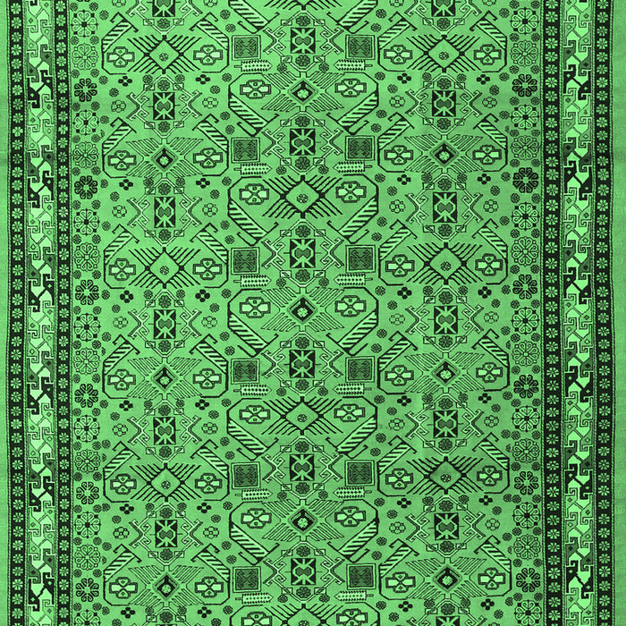 Machine Washable Persian Emerald Green Traditional Area Rugs, wshtr1122emgrn