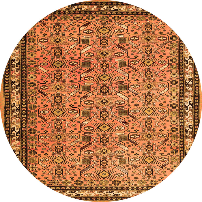 Machine Washable Persian Orange Traditional Area Rugs, wshtr1122org