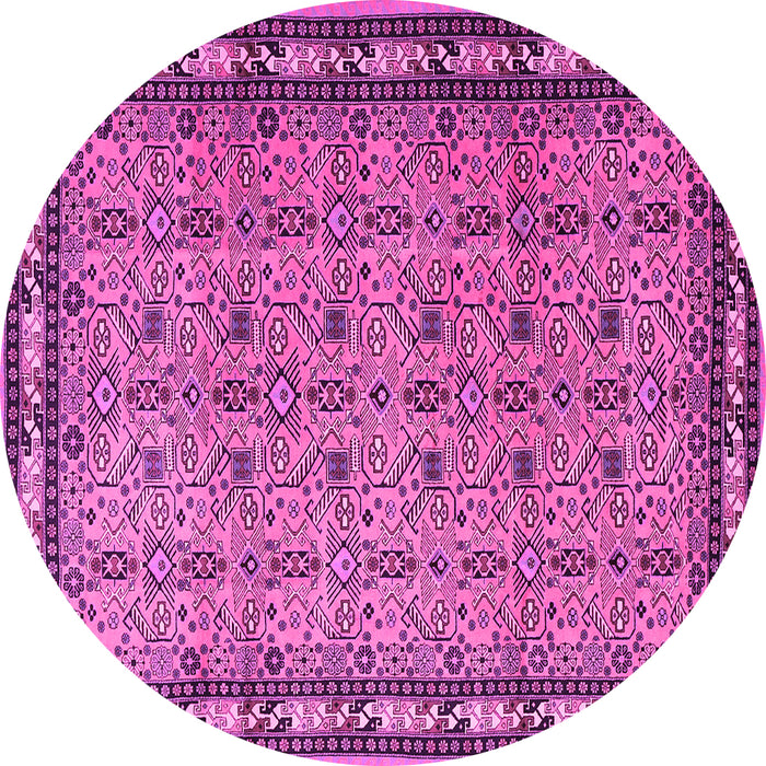 Round Persian Pink Traditional Rug, tr1122pnk