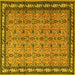 Square Persian Yellow Traditional Rug, tr1122yw