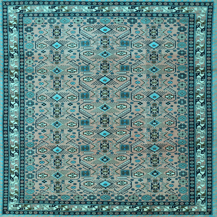 Square Machine Washable Persian Light Blue Traditional Rug, wshtr1122lblu