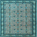 Square Machine Washable Persian Light Blue Traditional Rug, wshtr1122lblu