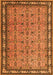 Serging Thickness of Machine Washable Persian Orange Traditional Area Rugs, wshtr1122org