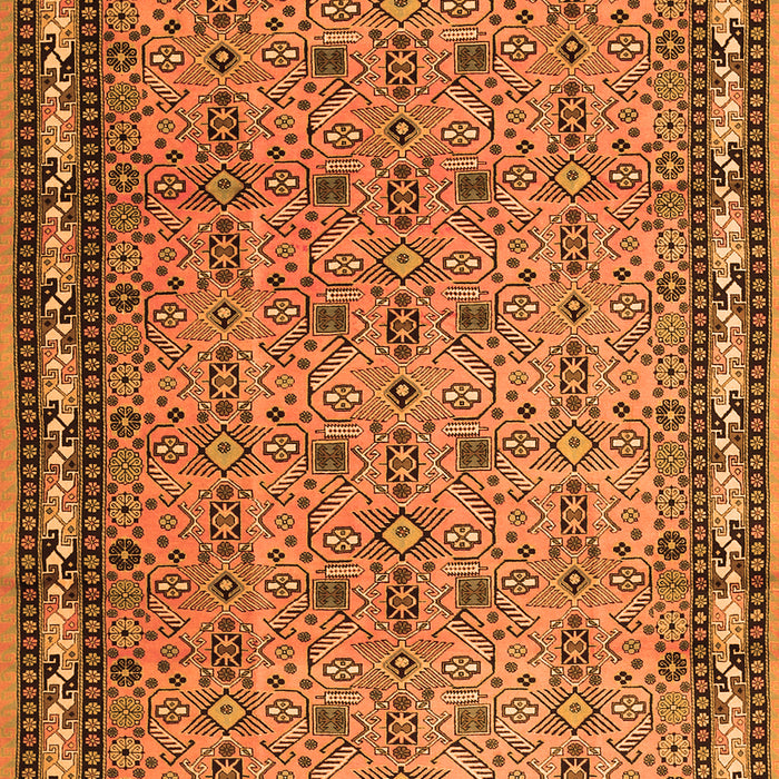 Serging Thickness of Machine Washable Persian Orange Traditional Area Rugs, wshtr1122org