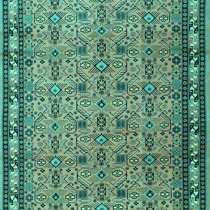 Machine Washable Persian Turquoise Traditional Area Rugs, wshtr1122turq