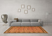 Machine Washable Persian Orange Traditional Area Rugs in a Living Room, wshtr1122org