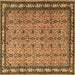 Square Persian Brown Traditional Rug, tr1122brn