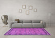 Machine Washable Persian Purple Traditional Area Rugs in a Living Room, wshtr1122pur