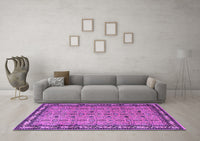 Machine Washable Persian Purple Traditional Rug, wshtr1122pur