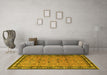 Machine Washable Persian Yellow Traditional Rug in a Living Room, wshtr1122yw