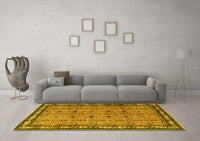 Machine Washable Persian Yellow Traditional Rug, wshtr1122yw