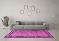 Machine Washable Persian Pink Traditional Rug, wshtr1122pnk