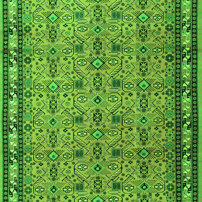 Serging Thickness of Machine Washable Persian Green Traditional Area Rugs, wshtr1122grn