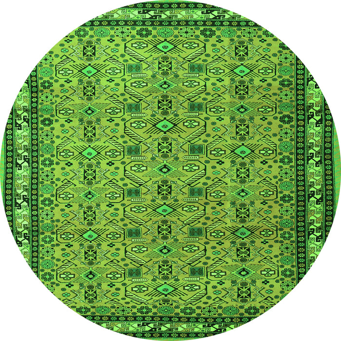 Square Persian Green Traditional Rug, tr1122grn