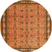 Square Persian Orange Traditional Rug, tr1122org