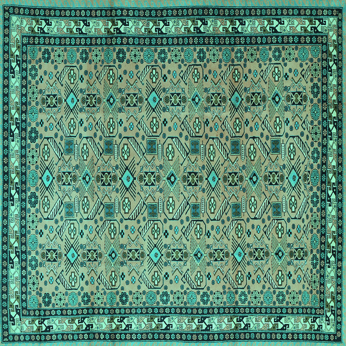Square Persian Turquoise Traditional Rug, tr1122turq