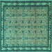 Square Persian Turquoise Traditional Rug, tr1122turq