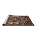 Sideview of Machine Washable Traditional Dark Almond Brown Rug, wshtr1123