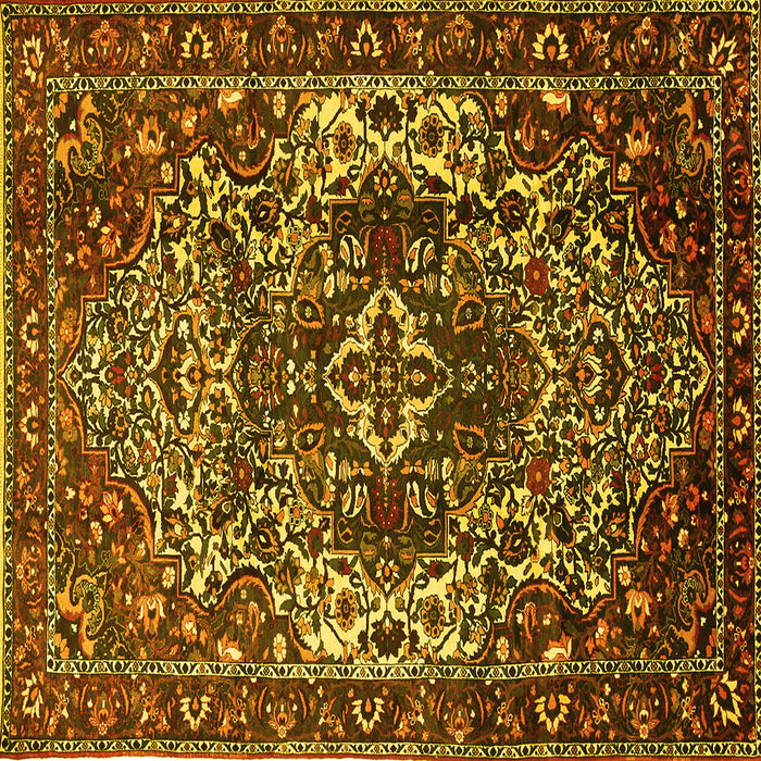 Square Persian Yellow Traditional Rug, tr1123yw