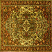 Square Persian Yellow Traditional Rug, tr1123yw