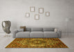 Machine Washable Persian Yellow Traditional Rug in a Living Room, wshtr1123yw