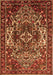 Serging Thickness of Machine Washable Persian Orange Traditional Area Rugs, wshtr1123org