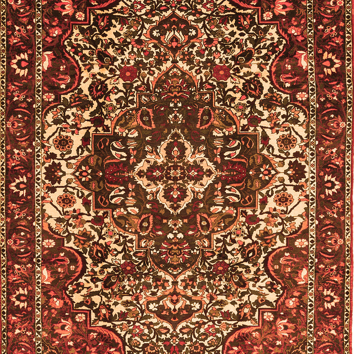 Serging Thickness of Machine Washable Persian Orange Traditional Area Rugs, wshtr1123org