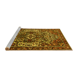 Sideview of Machine Washable Persian Yellow Traditional Rug, wshtr1123yw