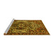 Sideview of Machine Washable Persian Yellow Traditional Rug, wshtr1123yw