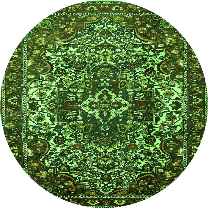 Machine Washable Persian Green Traditional Area Rugs, wshtr1123grn