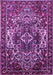 Machine Washable Persian Purple Traditional Area Rugs, wshtr1123pur