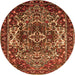 Machine Washable Persian Orange Traditional Area Rugs, wshtr1123org