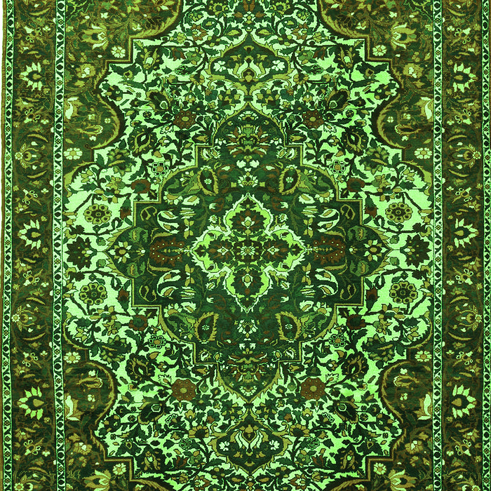 Serging Thickness of Machine Washable Persian Green Traditional Area Rugs, wshtr1123grn