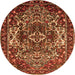 Square Persian Orange Traditional Rug, tr1123org