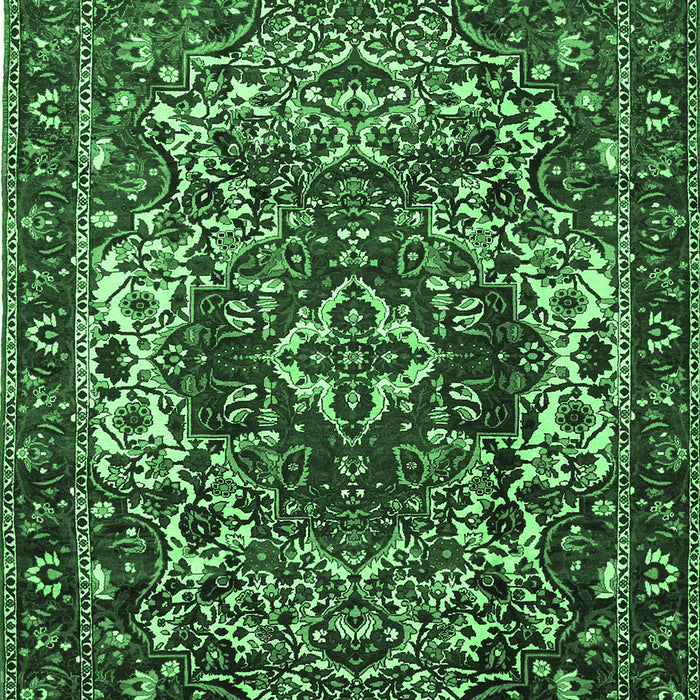 Machine Washable Persian Emerald Green Traditional Area Rugs, wshtr1123emgrn