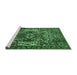 Sideview of Machine Washable Persian Emerald Green Traditional Area Rugs, wshtr1123emgrn