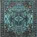 Square Persian Light Blue Traditional Rug, tr1123lblu
