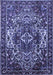 Machine Washable Persian Blue Traditional Rug, wshtr1123blu