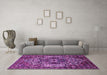 Machine Washable Persian Purple Traditional Area Rugs in a Living Room, wshtr1123pur