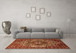 Machine Washable Persian Orange Traditional Area Rugs in a Living Room, wshtr1123org