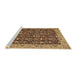 Sideview of Machine Washable Traditional Yellow Rug, wshtr1124