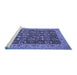 Sideview of Machine Washable Persian Blue Traditional Rug, wshtr1124blu