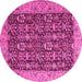 Round Persian Pink Traditional Rug, tr1124pnk