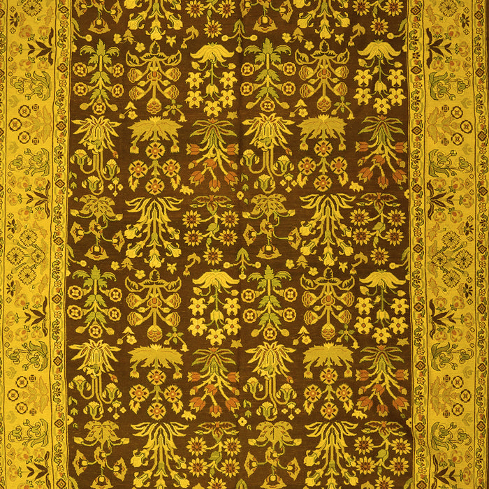 Machine Washable Persian Yellow Traditional Rug, wshtr1124yw