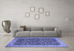 Machine Washable Persian Blue Traditional Rug in a Living Room, wshtr1124blu