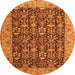 Machine Washable Persian Orange Traditional Area Rugs, wshtr1124org