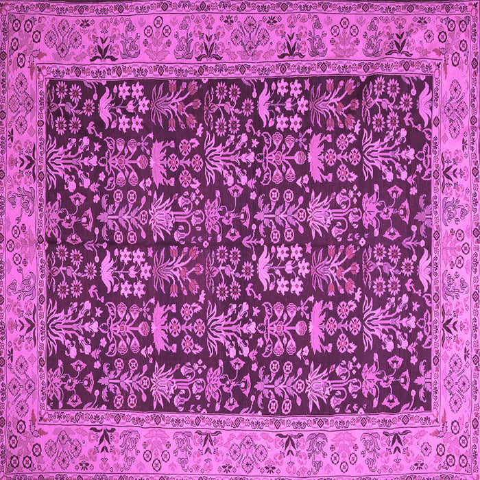 Square Machine Washable Persian Purple Traditional Area Rugs, wshtr1124pur